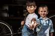 Children mechanics, bicycle repair