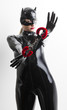 © Richard Semik - portrait of woman wearing latex clothes with handcuffs