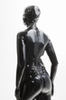 © Richard Semik - portrait of standing woman wearing latex clothes
