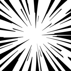 Wall Mural - comic book black and white radial lines background square fight