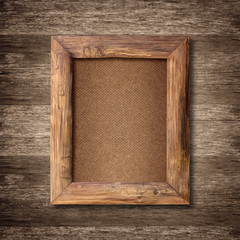 Canvas Print - wooden frame on wood wall background