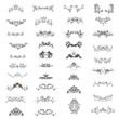 © tanshy - decorative elements in vintage style for decoration layout, framing, for text for advertising, vector illustration hands, set Icons