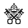 Coat of arms of Vatican City State symbol emblem flag, crossed keys and tiara vector icon