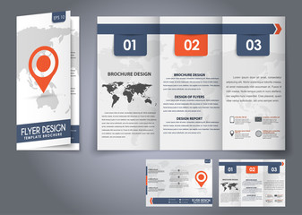 Poster - Template design three fold flyer, brochure