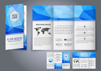 Template design three fold flyer, brochure