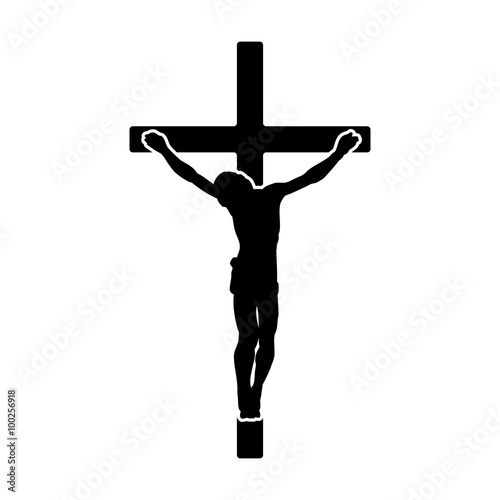 Fotografie, Obraz Crucifix / crucifixion of Jesus Christ flat icon for religious apps and websites