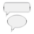 Speech bubble. Square and Round Talk Bubble with metallic frame.