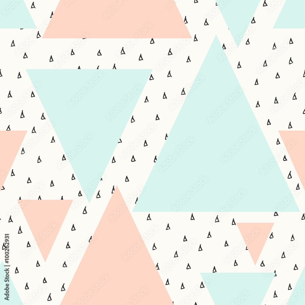 abstrakcyjny-wzor-geometryczny-z-rozowymi-i-niebieskimi-trojkatami-na-jasnym-tle-w-kropki-polka-dots