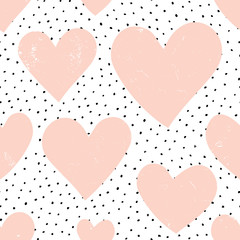 Poster - hearts and dots pattern