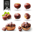 Isolated chestnut set with clipping path