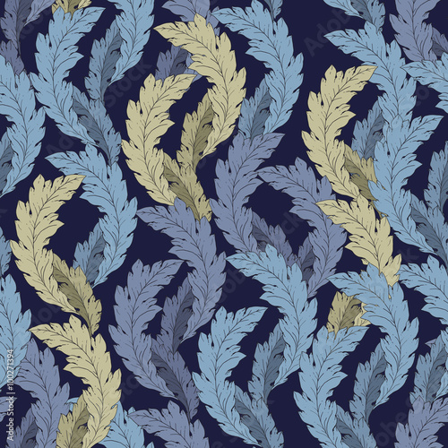 Fotografie, Obraz Vector pattern inspired by acanthus leaves