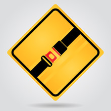 security belt, seat belt  sign
