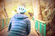 © twinsterphoto - Young man cycling in the forest trail in cold weather during weekend