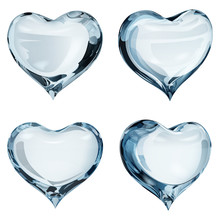 Opaque Light Blue Hearts