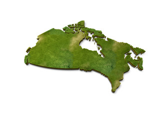 Wall Mural - Canada 3D Map Terrain