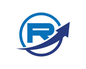 R Letter Circle Arrow Logo