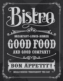 Fototapeta  - Bistro restaurant hand drawn calligraphic blackboard design