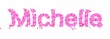 Michelle female name set with hearts type design