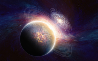 Wall Mural - planet in deep space