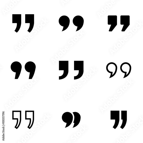 Fotografía Vector black quote icon set