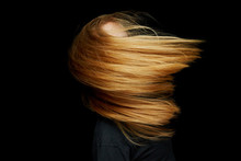 Blonde Woman With Flying Hair