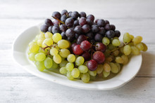 Fresh Grapes On Plate