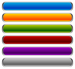 Aufkleber - Set of rectangular buttons with rounded corners. Colorful banner