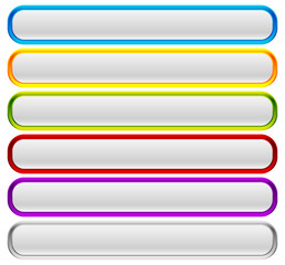 Aufkleber - Set of rectangular buttons with rounded corners. Colorful banner