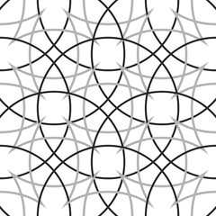 Aufkleber - Geometric, minimalist pattern with intersecting circles. Monochr
