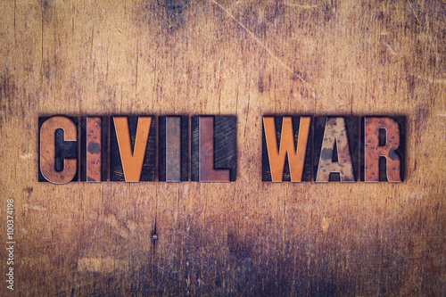 Fotografie, Obraz Civil War Concept Wooden Letterpress Type
