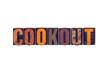 Cookout Concept Isolated Letterpress Type