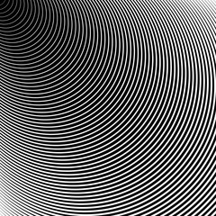 Poster - concentric radiating circles abstract monochrome vector graphic.