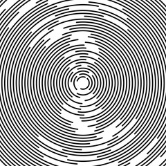 Aufkleber - Concentric circles abstract element. Radiating, radial circles,