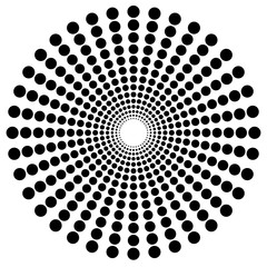 Poster - Dotted radial motif, shape. Abstract design element.