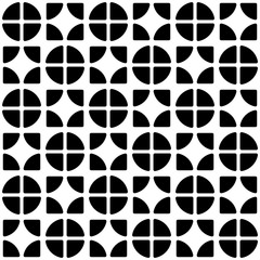 Poster - Abstract geometric pattern with staggered lines of segmented cir