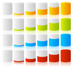 Aufkleber - Cylinder, completion, fullness or progress indicators with 6 ste
