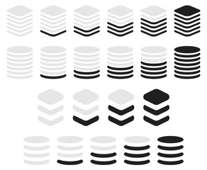 Aufkleber - Vertical progress, level indicator symbols in sequence.