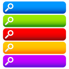 Aufkleber - Horizontal search button templates with magnifier symbol.