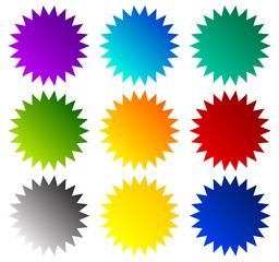 Poster - Badge, starburst, price flash shapes. Vector illustration.
