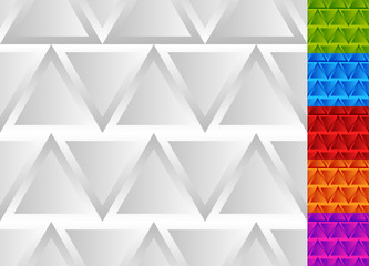 Poster - Seamless pattern with triangles in grayscale and 5 colors.
