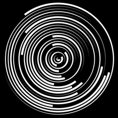 Poster - Swirly concentric, segmented circles. Abstract vector illustrati