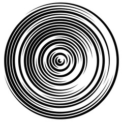 Poster - Swirly concentric, segmented circles. Abstract vector illustrati