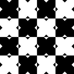 Poster - Seamless monochrome pattern with X shape, intersecting, crossing