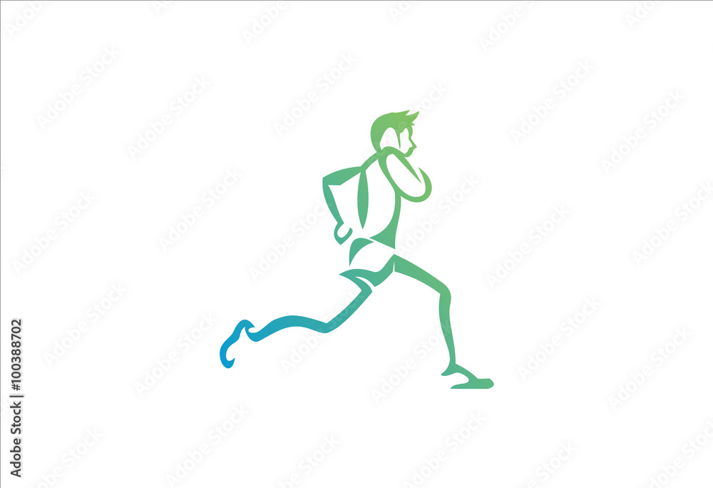 running man vector logo Stock Vector | Adobe Stock