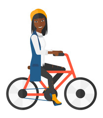 Sticker - Woman riding bicycle.