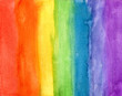 Leinwandbild Motiv Abstract striped rainbow watercolor background