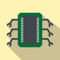 Poster - Microchip flat icon 