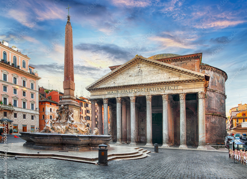 Rome - Pantheon, nobody - obrazy, fototapety, plakaty 