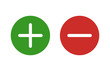 Plus and minus or add and subtract flat color icon for apps and websites.