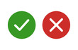 checkmark and x or confirm and deny flat color icon for apps and websites.